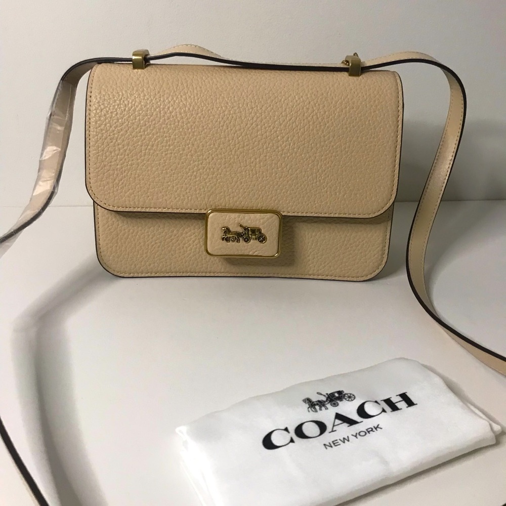 Authentic Coach ALIE Ivory Genuine Grain Leather Shoulder Crossbody Handbag - Picture 4 of 10